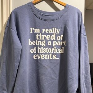 Casual Blue Graphic Sweater